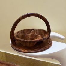 Wooden Handmade Basket Dry Fruit Spring Tray for Serving Kitchen Product