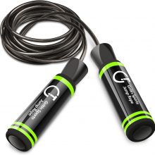 Gritin Skipping Rope, Speed Jump Rope Soft Memory Foam Handle Tangle-free Adjustable Rope & Rapid Ball Bearings Fitness Workouts Fat Burning Exercises Boxing – Spare Rope Length Adjuster Included.